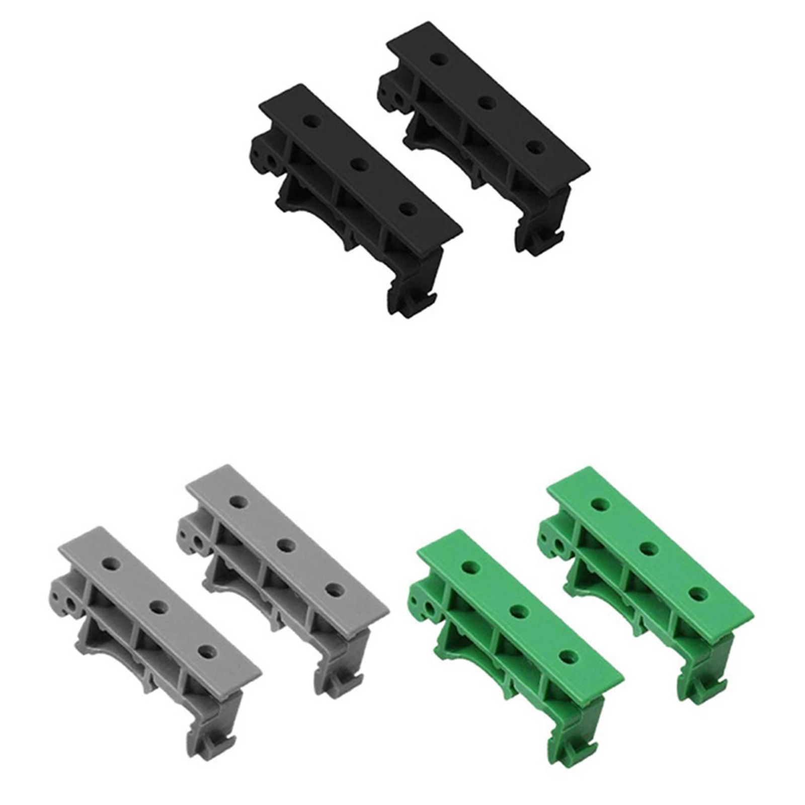 1 Sets PCB DIN C45 Rail Mount Adapter PCB Mount Bracket Clips Mount Holder 35mm Mounting Rails Plastic Hole Pitch 2.5 Cm