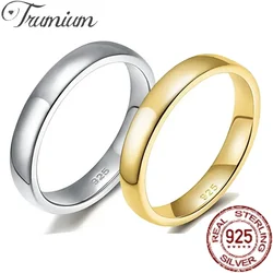 Trumium 2/ 4/6mm 925 Sterling Silver Ring High Polish Plain Dome Wedding Band Comfort Engraving
