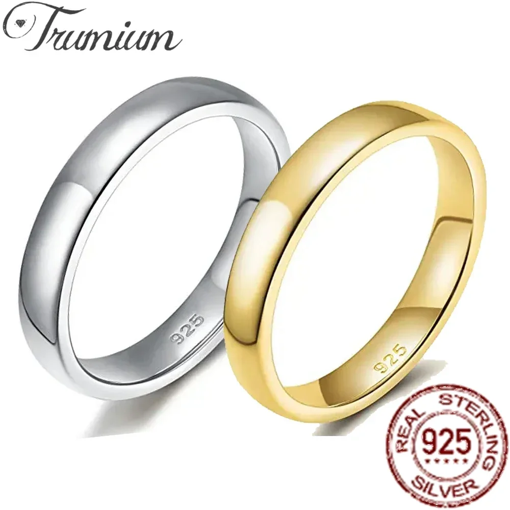 Pierścionek Trumium 2/4/6mm ze srebra próby 925, wysoki połysk, gładka kopułka, obrączka ślubna, wygodny, z możliwością grawerowania.