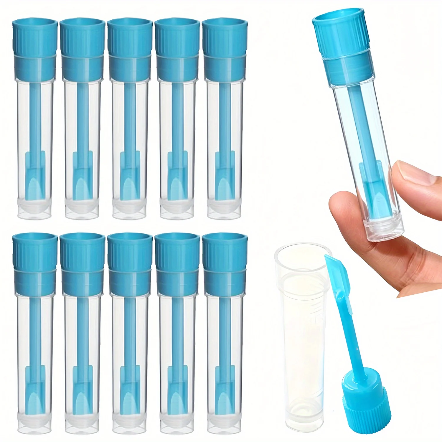 A 5-Milliliter Plastic Sample Bottle with a Spoon, Convenient to Handle, Suitable for Storing Laboratory Samples and Pet Feces.