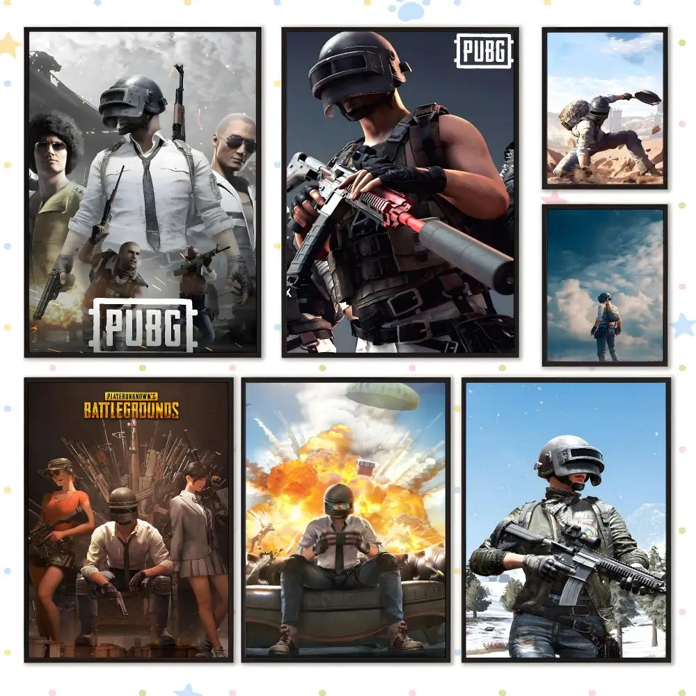 Game Popular TV PUBG: Battlegrounds Poster HD Waterproof PP Self Adhesive Aesthetic Bedroom Dorm Gaming Room Home Decor Gift