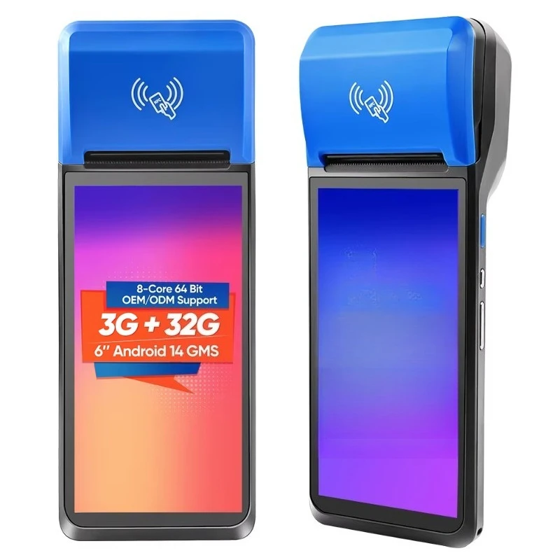 Portable 4G Android 14 Pos 5.5 Inch Mobile Parking Management Ticketing Pos System Printer
