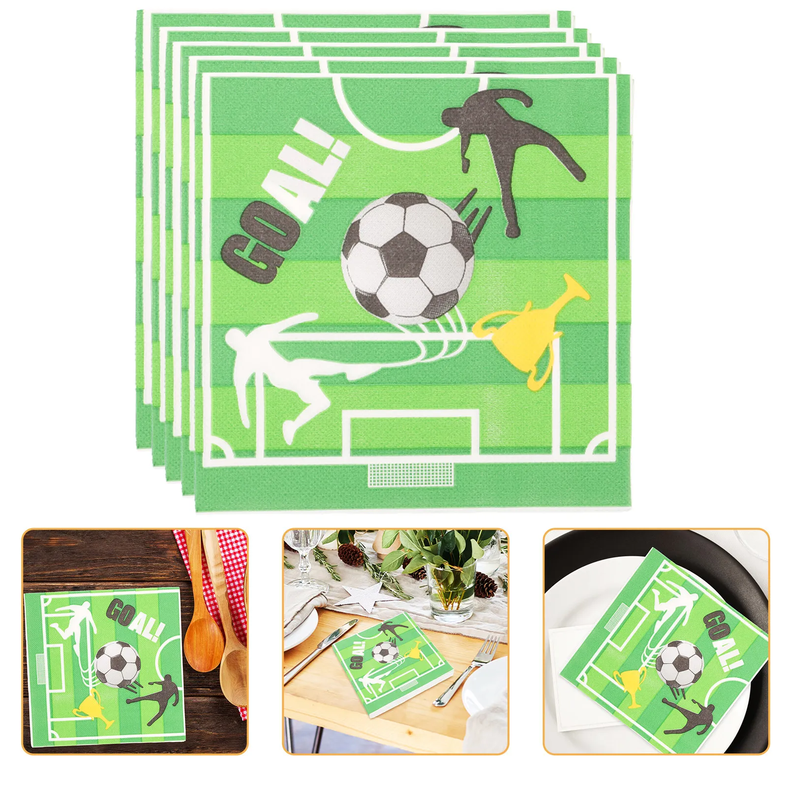 40Pcs Soccer Printed Napkins Paper Cartoon Birthday Party Tissue Napkins for Wedding Shower Dinner Supplies