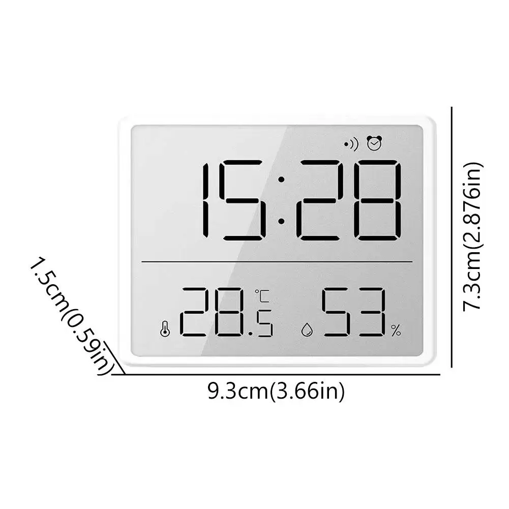 ساعة منبه مغناطيسية LCD رقمية مثبتة على الحائط للثلاجة وساعة مكتب رفيعة للغاية لغرفة المعيشة بجانب السرير #6