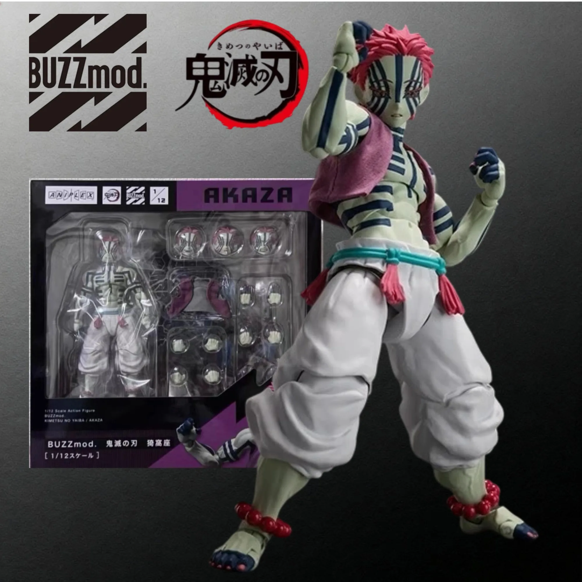 BUZZmod. Demon Slayer Nezuko Akaza Muichiro 1/12 Articulated