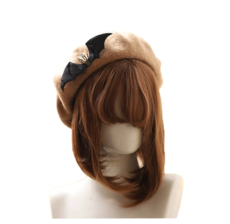 

Demon Wings Beret Hat Women Woolen Autumn Winter Warm Caps Christmas Halloween Beret Hat Accessories