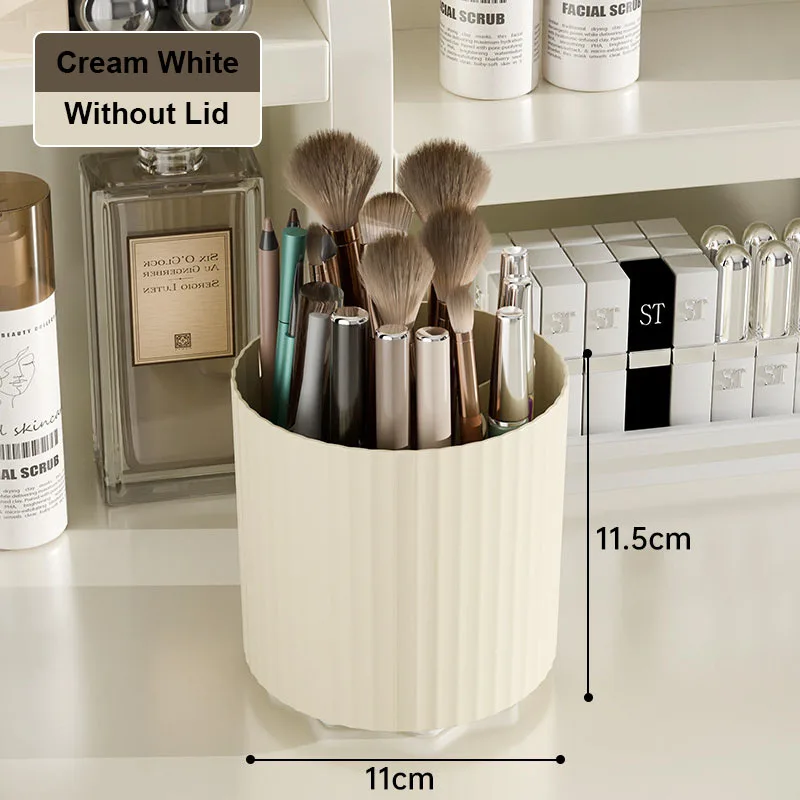 Makeup Brush Storage Box 360 Rotating Makeup Brush Holder Organizer Desktop Lipstick Powder Brush Bucket Comestic Tools Box
