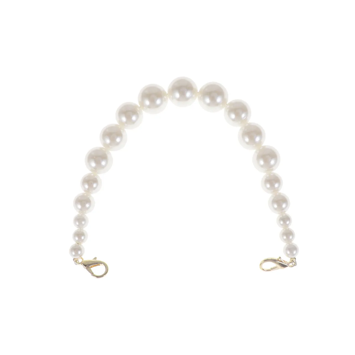 Pearl Bag Chain Short Handle Replacement Strap 30Cm Removable Shoulder Clutch Purse Strap Metal Buckles Handbag Accessories