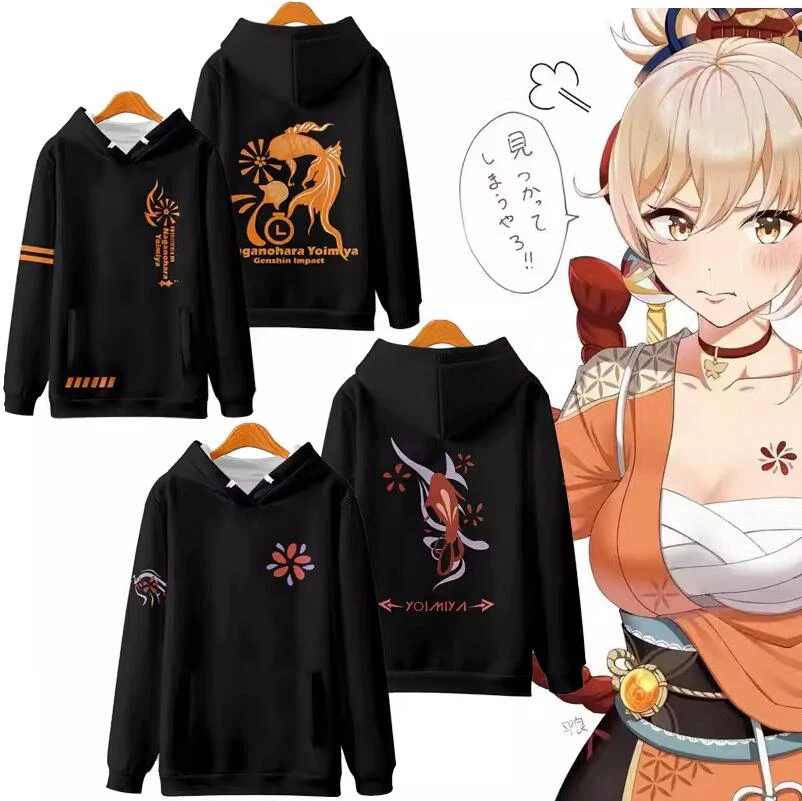 

Anime Genshin Impact Naganohara Yoimiya Cosplay Costume Unisex 3D Hoodie Sweatshirt Y2K Streetwear Zipper Hooded Jacket