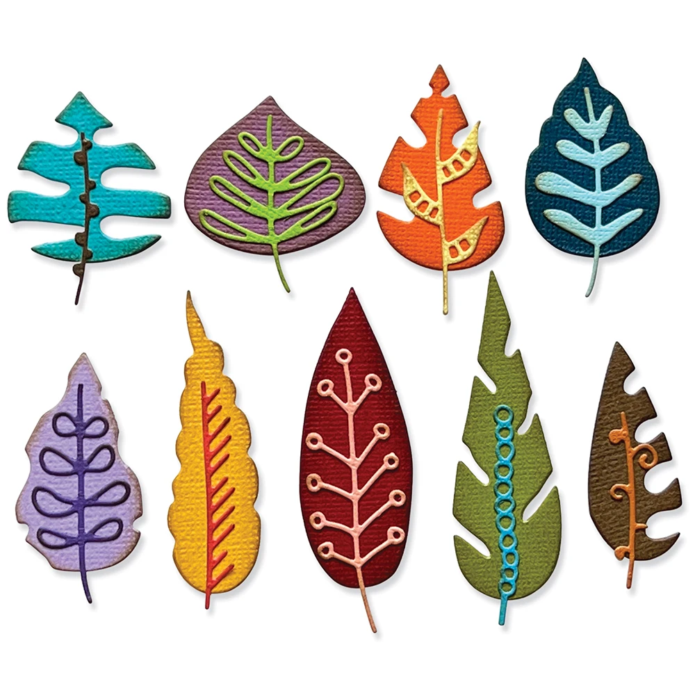 Artsy Leaves Set Metal Cutting Dies Diecut For Diy Album Scrapbooking Embossed Ppaer Card Making New Arrival 2023