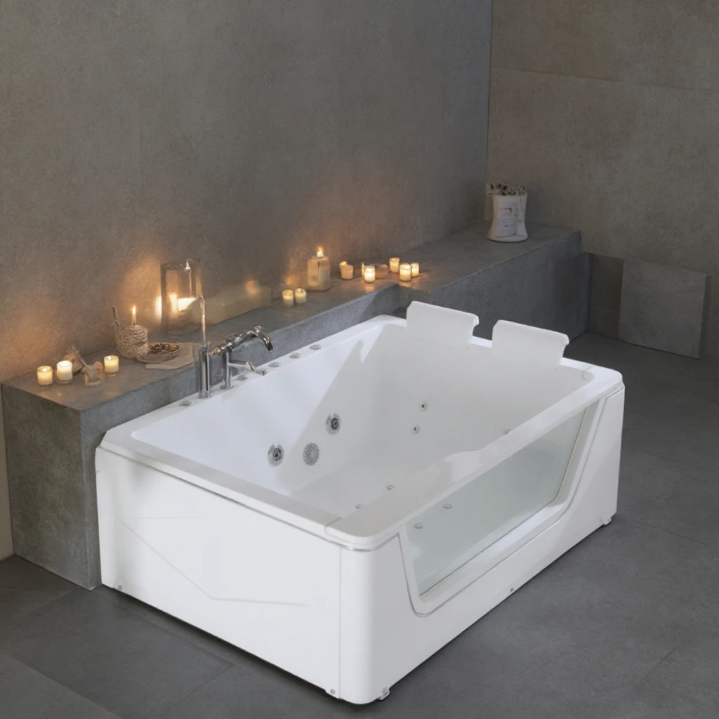 

Smart Surf Acrylic Hydromassag Whirlpool Bathtub with Thermostatic Home Heating Color Light Bubble Massage Apron Installationpro