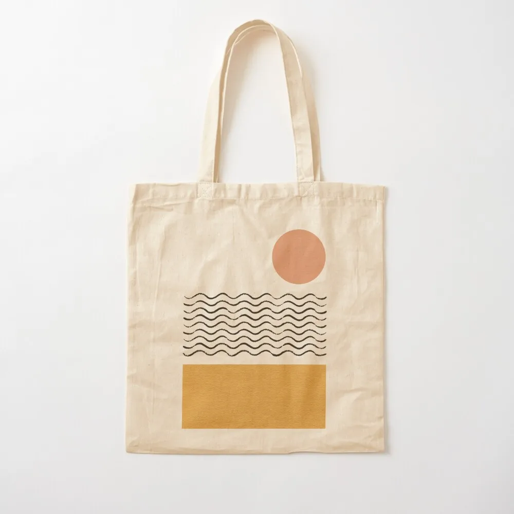 حقيبة حمل برسومات الشاطئ من Sun Wave Beach، حقيبة كبيرة للنساء، حقائب تسوق مخصصة قابلة لإعادة الاستخدام، حقائب تسوق