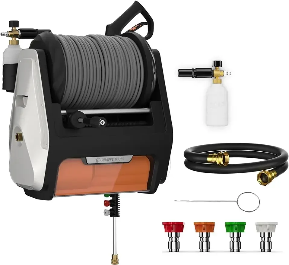 

Grandfalls Pressure Washer PRO, Max 2500 PSI,1.6 GPM Electric Wall Mounted Pressure Washer with 100ft Retractable