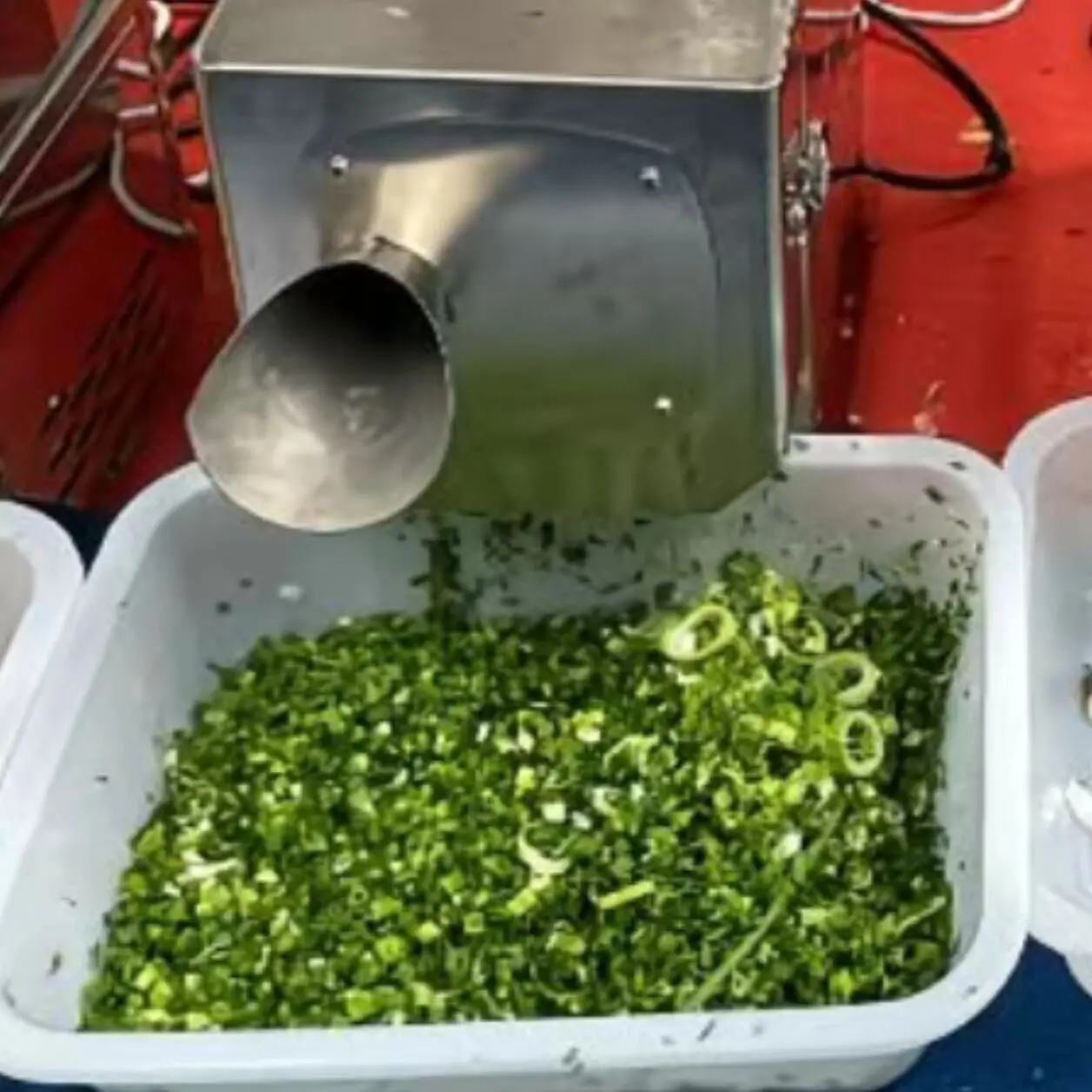 Máquina cortadora de chalote eléctrica comercial, rebanadora de cebolla de acero inoxidable, cortador de verduras completamente automático