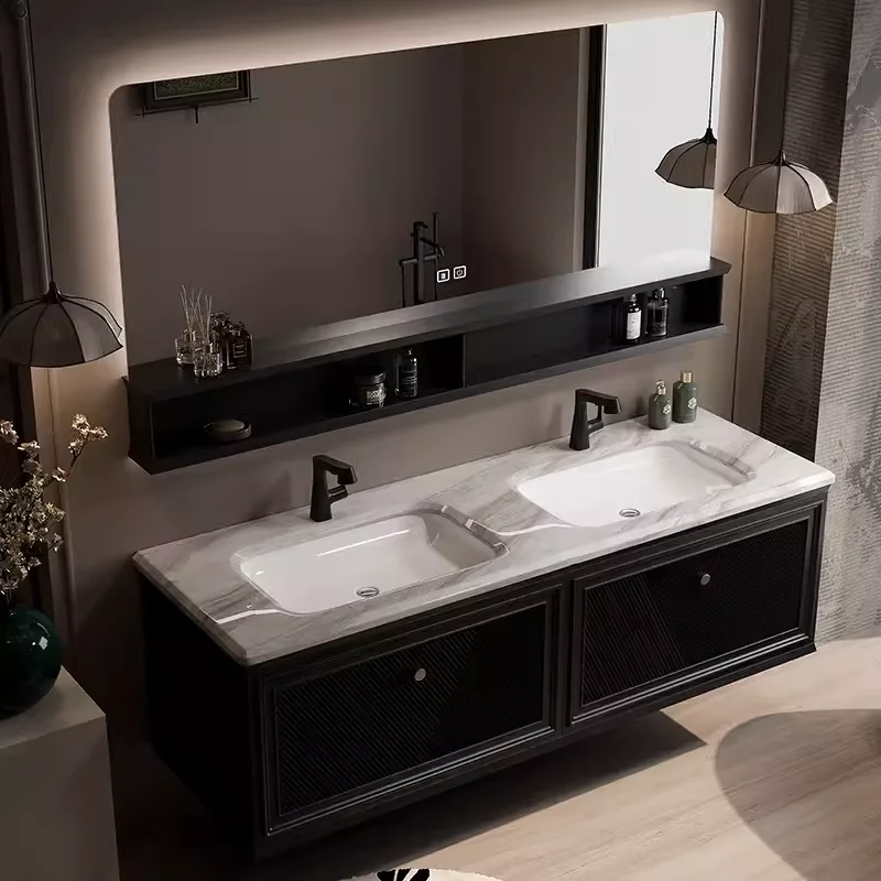 Bathroom Cabinet Washbasin Drawer Double Space Saving Narrow Furniture Wall Pharmacy Wc Towel Closed Storage Cabinets