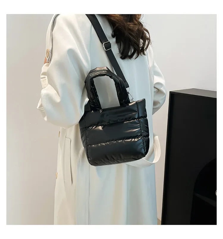 Frauen Taschen Frau Puffy Leichte Handtasche Große Kapazität Gesteppte Schulter Tasche Verstellbaren Riemen Puffer Tote Handtasche Einkaufstasche – Detail 7