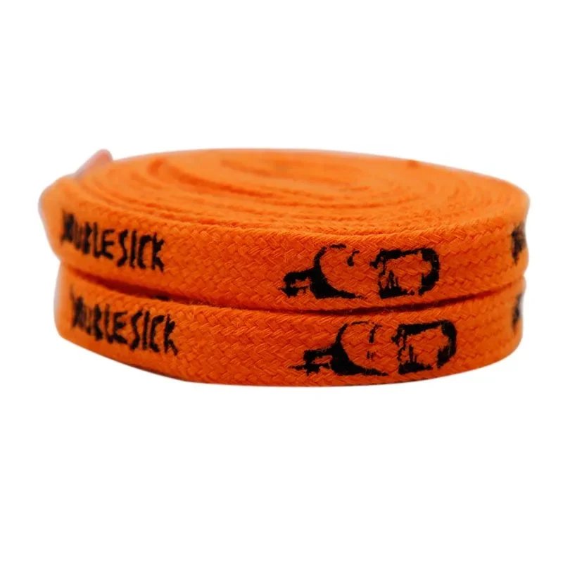 Coolstring Shoe Accessory 8MM Personalized Pattern Lacet Silk Screen Printed Flat Rope Orange Boot Hoodie Draw Cordon Wholesale