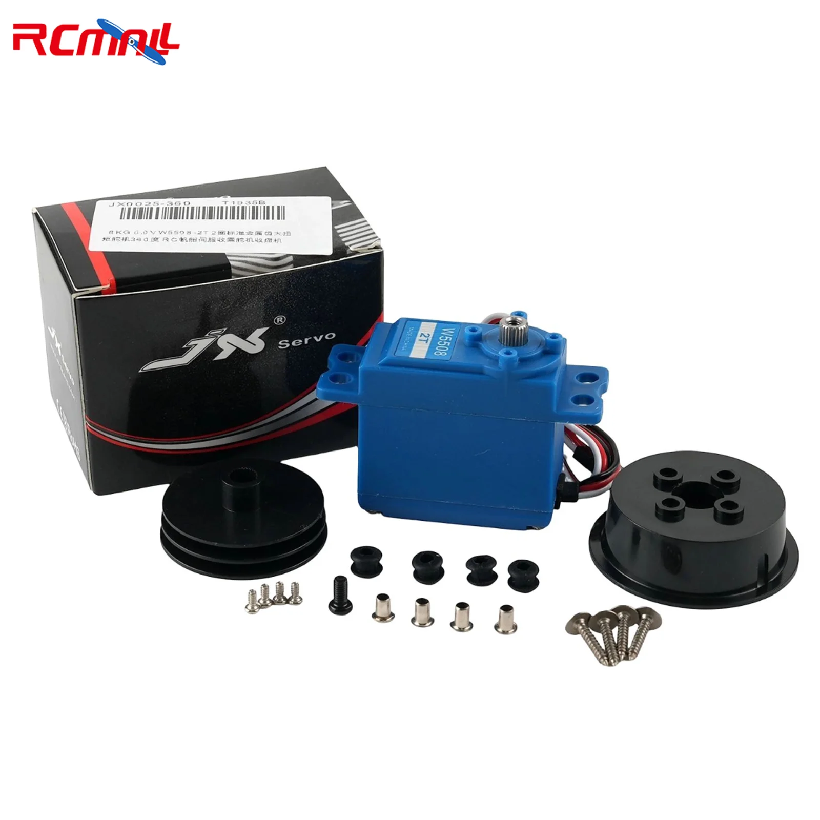 JX Servo W5508-2T 6.0V 8KG High Speed Sail Winch Servo Metal Gear 360 Degree Digital Servo for Competition RC Boat Yacht