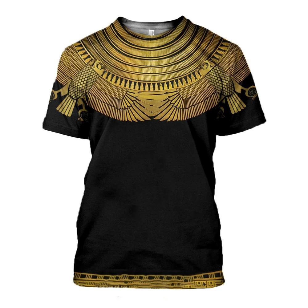 3D Egyptian Pharaoh Printed T-shirt Summer Casual Retro T-shirts Eye of Horus Printed Men\'s Fashion Oversized Short Sleeve Tops