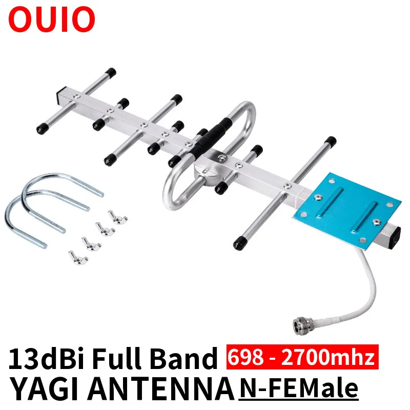 OUIO Yagi 안테나, 셀룰러 앰프용, LTE 4g 강화 gsm, 2g, 3g, 4g 네트워크 모바일 신호 리피터 안테나, 13dbi, 698-2700mhz