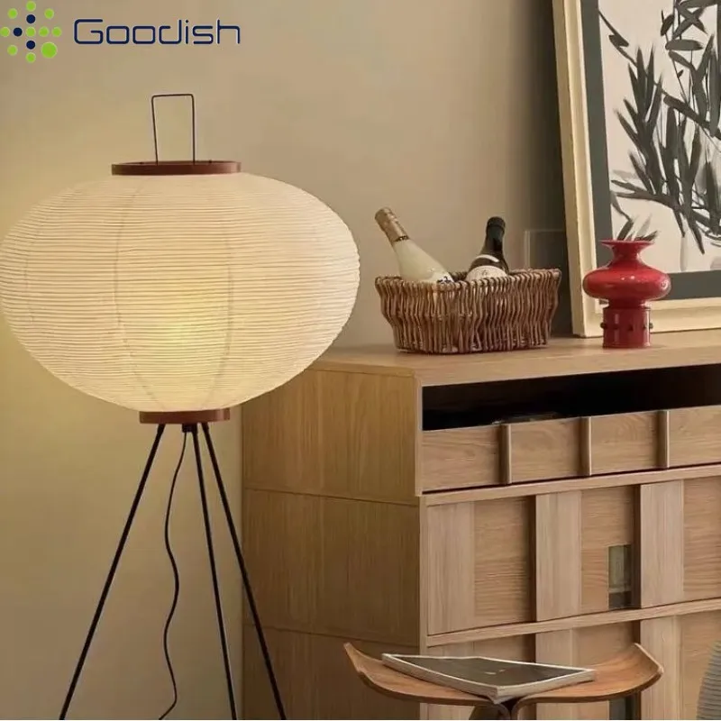 

Janpanese Nordic Wabi-sabi Rice Paper Floor Lamps Creative Lantern Shaped LED Lights for Sofa Corner Home Decoration Chandeliers