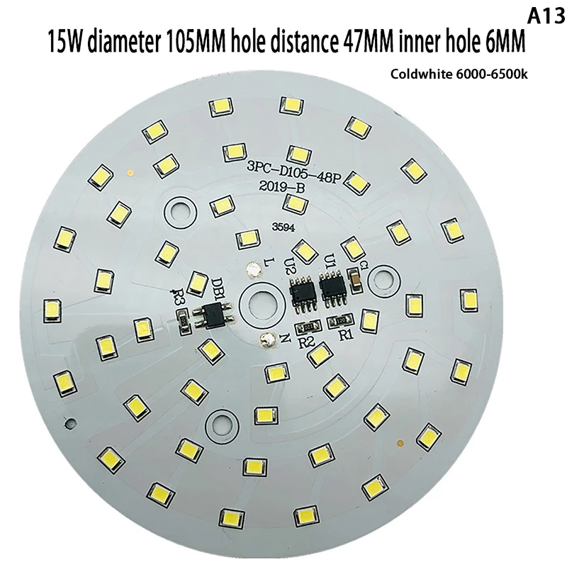 หลอดไฟทรงกลมสีขาวอบอุ่นเย็น3W 5W 7W 9W 12W 15W 220 W AC V-240V SMD สำหรับหลอดไฟไม่จำเป็นต้องมีไดรเวอร์ชิป LED