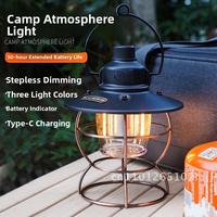 Retro Portable Camping Lamp - LED Strong Light Outdoor Tent Lighting Multi-Function Charging Cross-Border Lantern