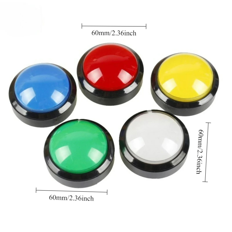 

60MM Vintage Illuminated Push Button Self Resetting Durable Arcade Machine Parts Coin Operated Games