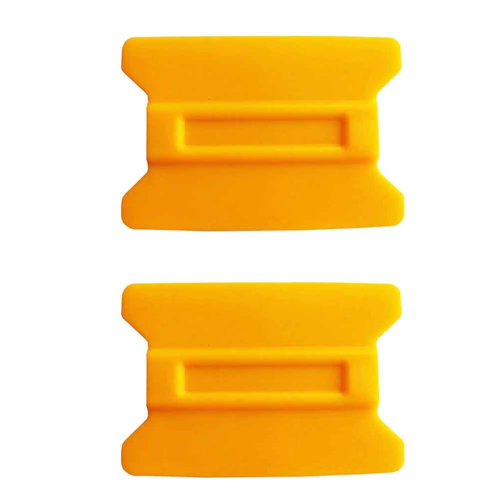 2Pcs Vinyl Wrapping Squeegee 4Inch Tint Square Scraper Car Window Film No Scratch Scraping Decal Stickers Applicator Yellow