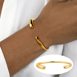 Statement Bubble Cuff Bracelet Bangle for Women, Geometric Stainless Steel Inspirational Jewelry
