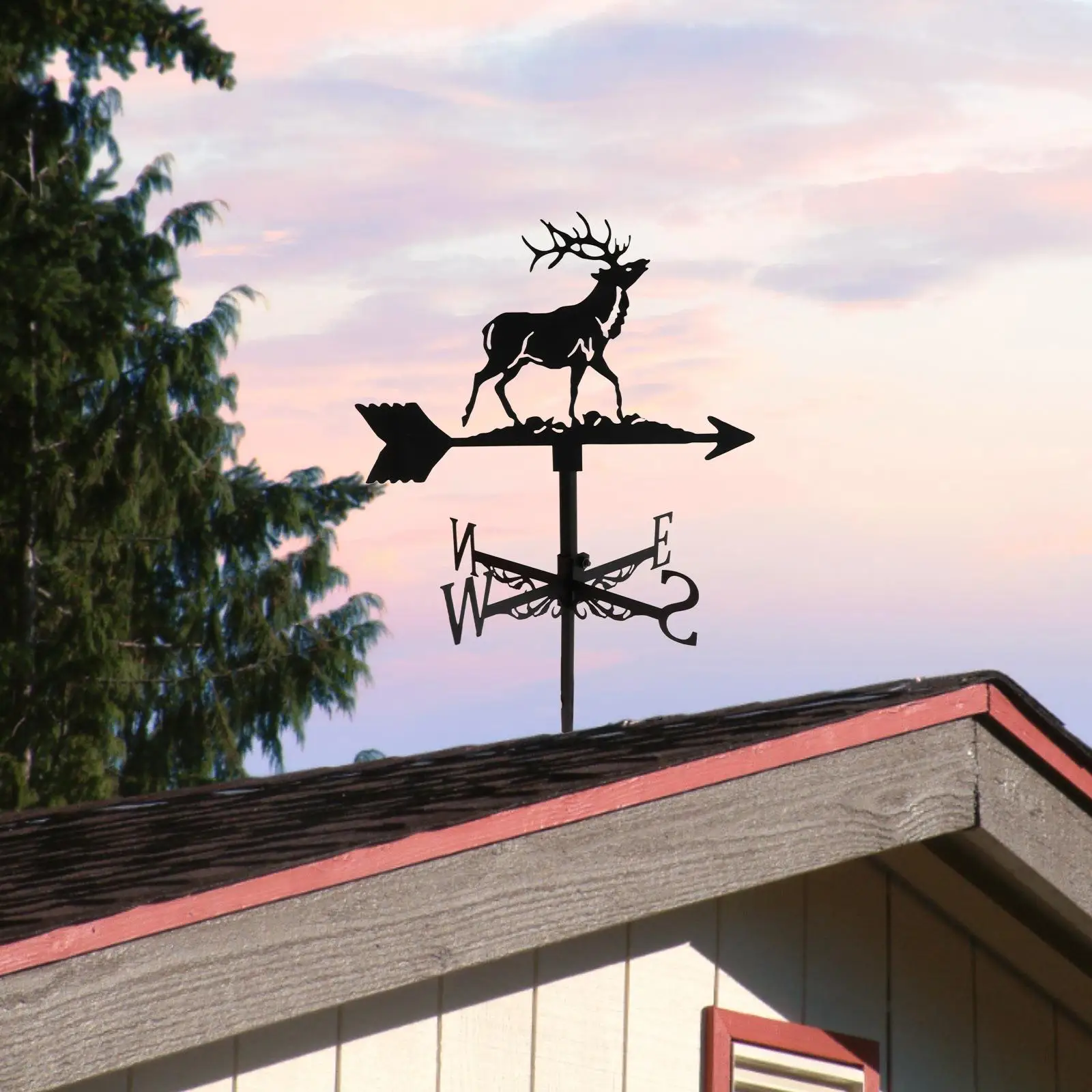 

Buck Weathervane Farmhouse Weather Vane Decorative Metal Bracket Easy Assemble