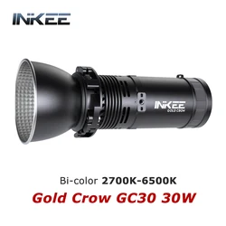 INKEE Gold Crow GC30 Video Light Bi-color 2700K-6500K 30W For Live Streaming Camping Shooting Portable Photography Lighting