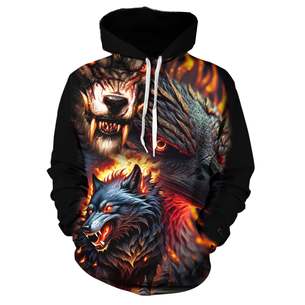 

Hot-selling Long-sleeved Cool Personality Animal 3D Printed Wolf Hoodie Fashion Hoodie Sweatshirt,Casual Pullover Men's Clothing