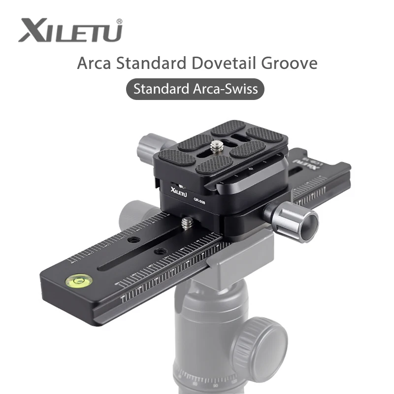 XILETU Universal Rail Slider Node Adjustment Gimbal Clamp Long Quick Release Plate Clamp Set for DSLR Arca Swiss Cameras Tripod