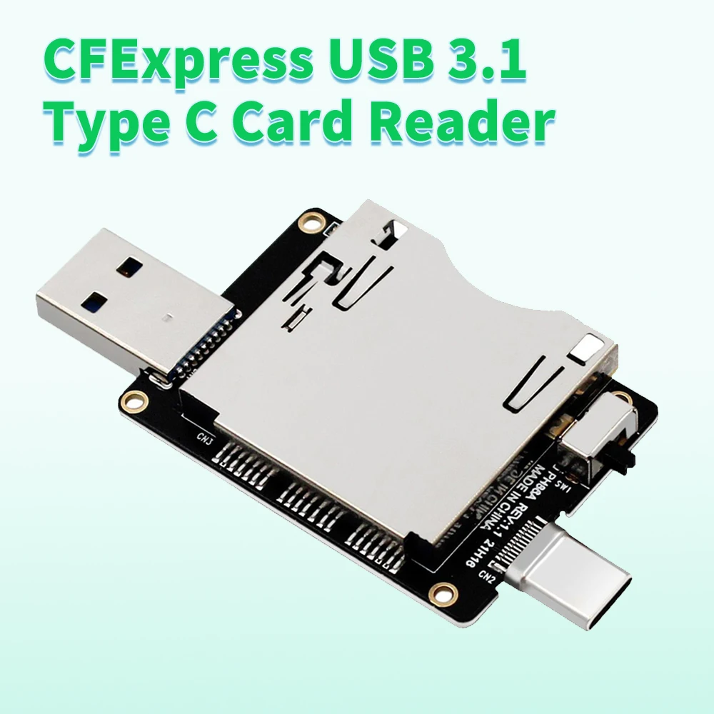 

Портативный кардридер CFExpress USB 3.1 Type C, кардридер для смарт-карт памяти, адаптер флэш-накопителя с поддержкой CFE 10 Гбит/с