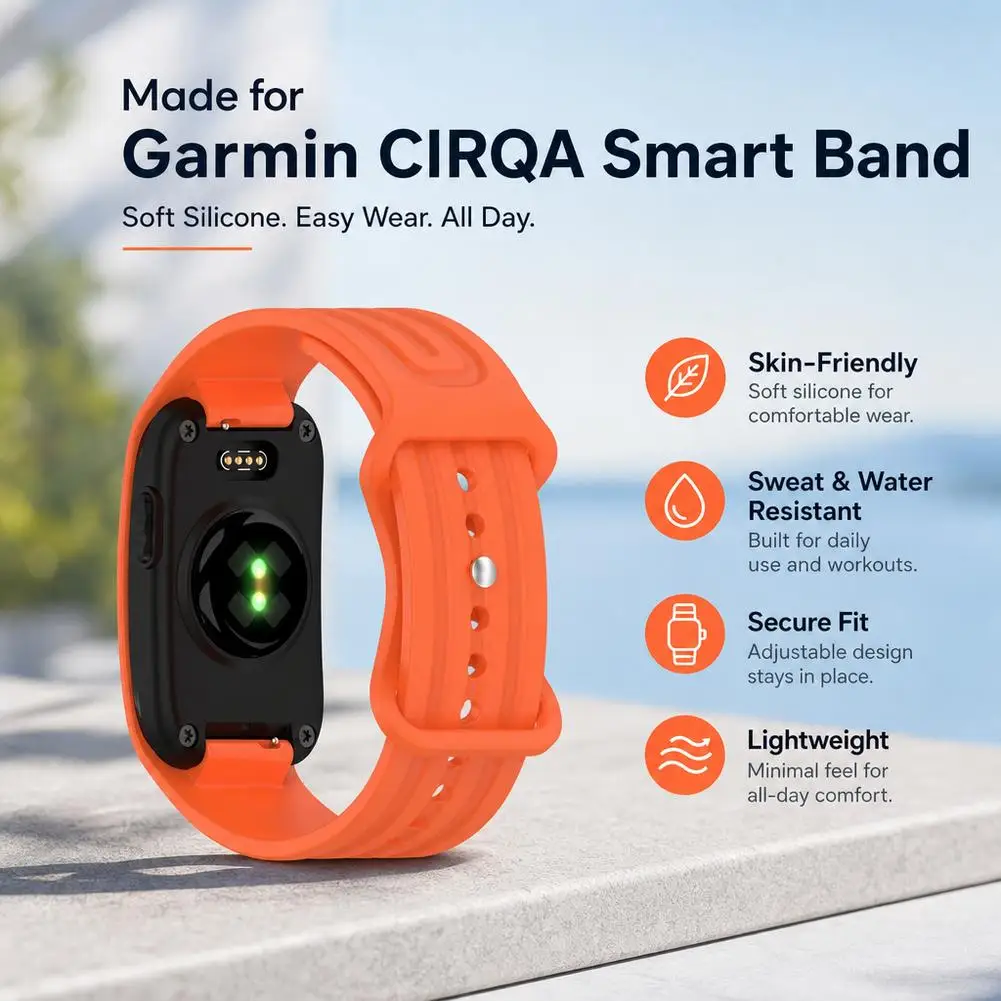 Integrated Strap For Garmin CIRQA Smart Band Silicone Quick Release Watchband Bracelet For Garmin CIRQA Wristband Replacement