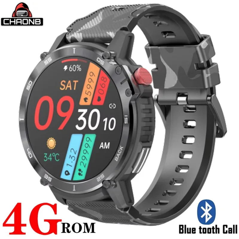 Fashion Camo Smartwatch Men Music Control Dynamic Dial Activity Tracker Sports Watches IP68 Waterproof Running Fitness Bracelet