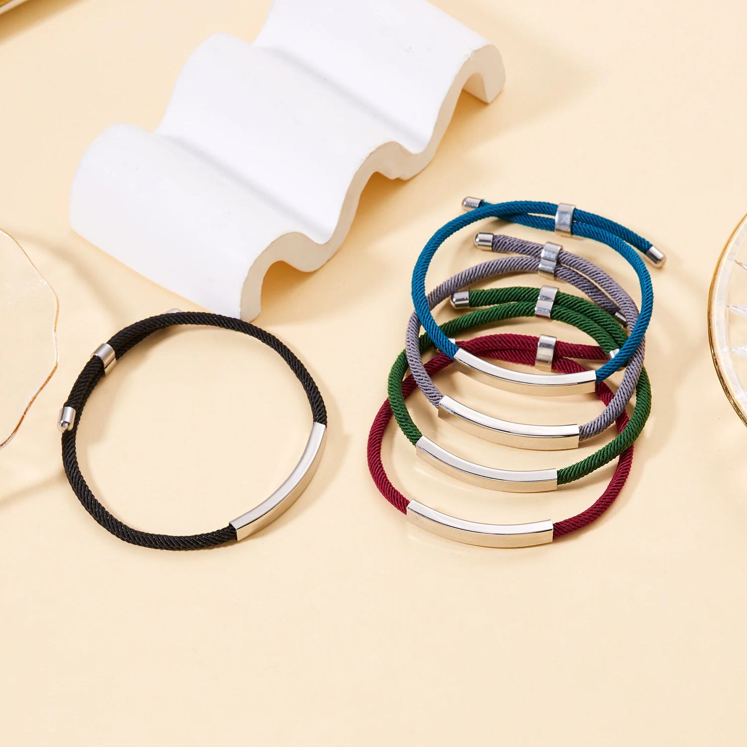 Personal isierte Herren Armband maßge schneiderte Seil Kette Armreif Edelstahl Name Datum Text graviert Armband Geburtstags geschenk für ihn – Detail 20