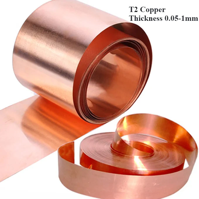 

Length 1 Meter T2 Copper Belt Pure Red Copper Ultra-thin Copper Foil Sheet Thickness 0.01-1mm Width10-100mm,Non-brass