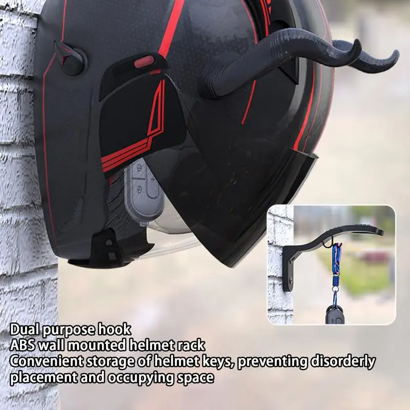 Motorcycle Head Gear Hook Motorcycle Helmet Holder Helmet Hook Wall Mount Football Bicycle Hat Hanger Stand for Caps wall rack view 4