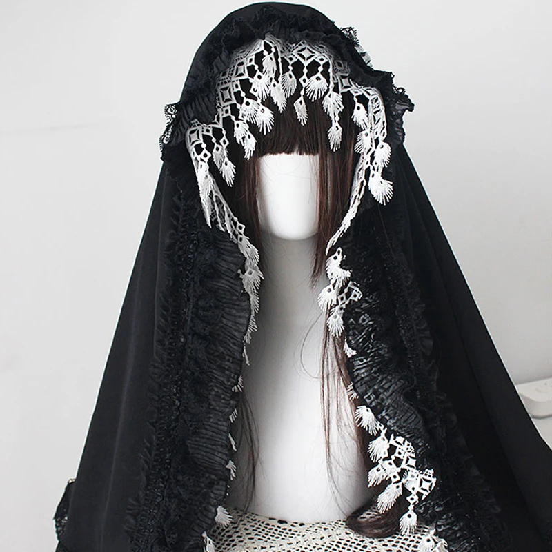ゴシックロリータ修道女ベールかぶと中世ハロウィンパーティーコスチュームコスプレアクセサリー美しい聖者のベール