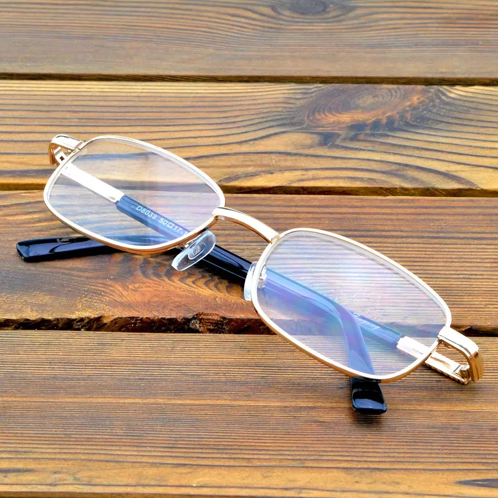 

Rectangle Gold Frame Alloy Full-rim Spectacles Radiation Protection Lenses Reading Glasses +0.75 To +4