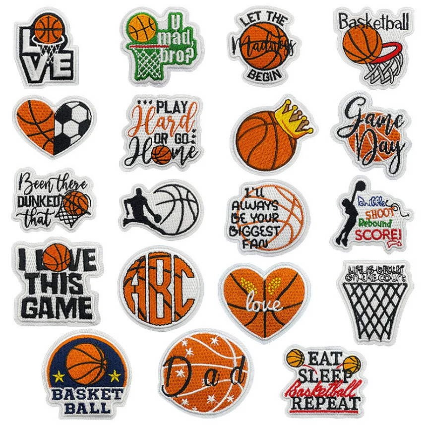 

Sports Balls Badges Iron On Sew On Embroidered Patches Clothing Hat Bag Shoe Repair Phone Gift Box Decor DIY Accessory 10 Pcs