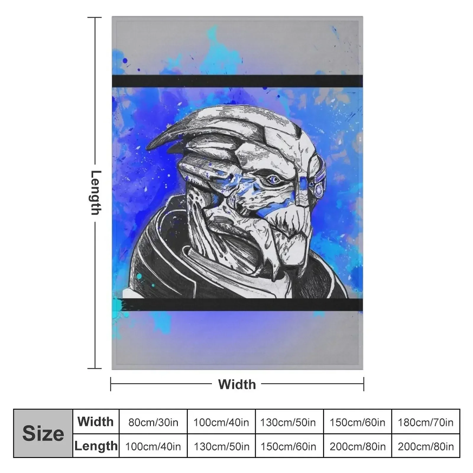 Garrus Vakarian: Mass Effect (Blue) Throw Blanket halloween Giant Sofa Thermal Blankets