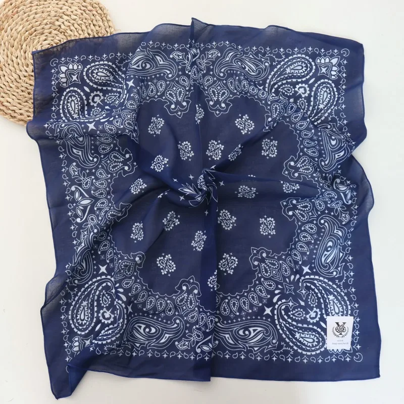 Paisley Square Scarf 100% Cotton Scarf Women 2025 New Scarf Women's High Sense Series Neck Accessories Neck Band Decoration