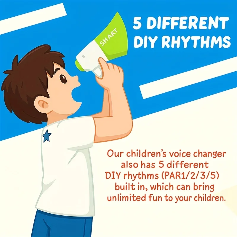 Zabawka zmieniająca głos dla dzieci - przenośny głośnik z 7 efektami dźwiękowymi i 5 rytmami DIY |   Idealne na przyjęcia urodzinowe, żarty i sztuczki.