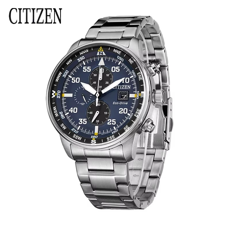 Citizen Aviator CA0690-88L Eco-Drive Chronograph 44mm Blue Dial Stainless Steel Bracelet 100M WR B612