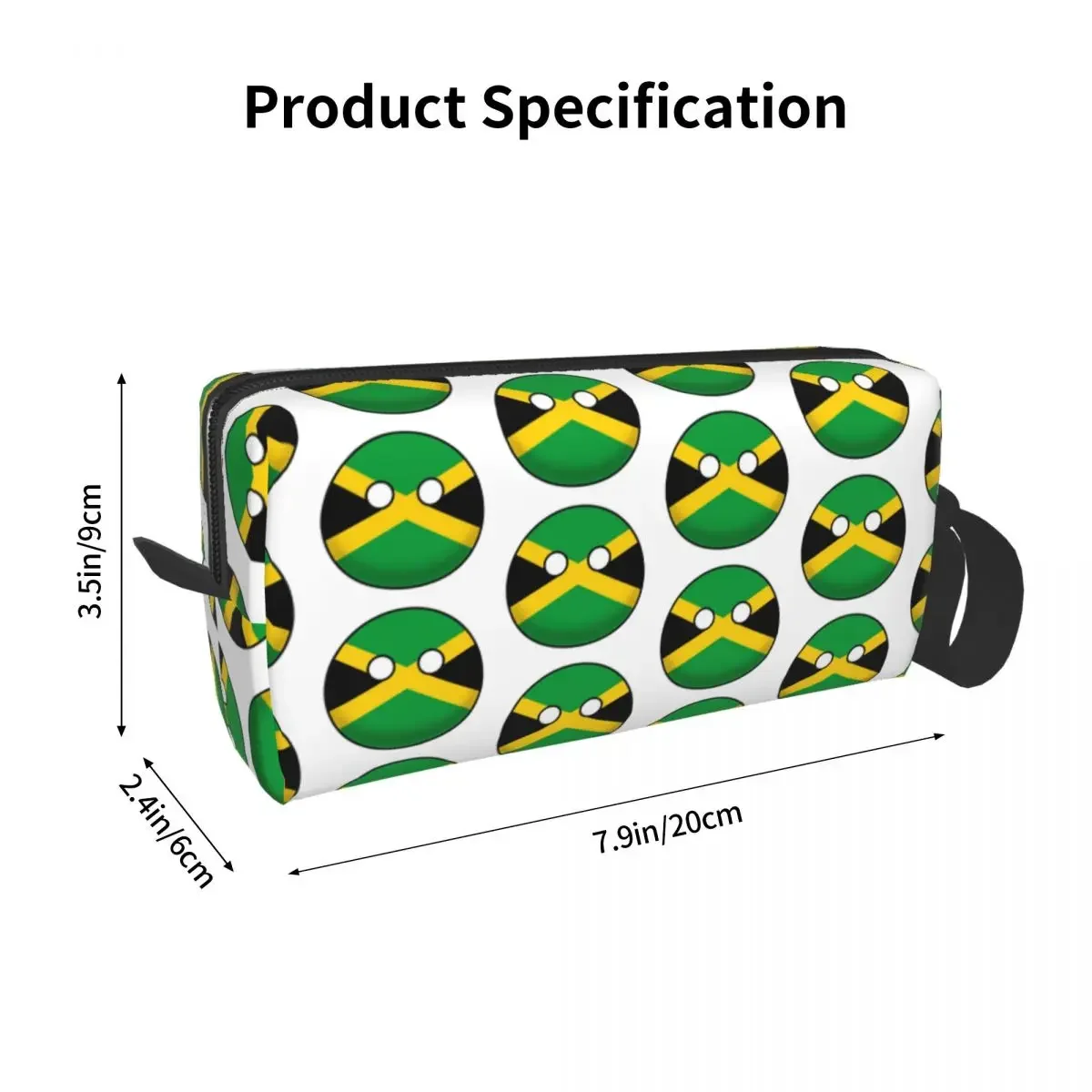 Jamaica Countryball Pencil Cases Big Capacity Pen Bags Pen Box Pencil Pouch For Boys Girls Students Stationery Makeup Bag