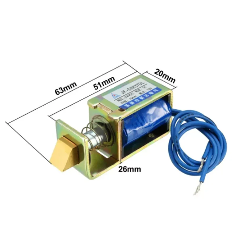 JF-S0837DL 10mm skok 1.5Kg 15N siłowy siłownik otwarta ramka siłowy elektromagnes DC 6V 12V 24V 1A zamek drzwi