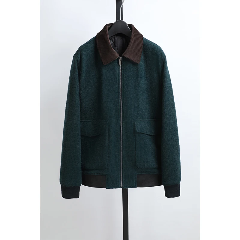 

Tagkita Men's Wool Blend Jaet Autumn Winter Faion Urban Sle Zipper Closure Long Sve Thiened Straight Leg Color Blo